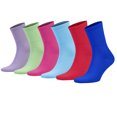 thumbnail image 1 of 6 Pairs Women’s Tennis Crew Socks Cotton Extra Thin Breathable Socks (Size 9-11, Shoe 5-10) - Style 7, 1 of 5