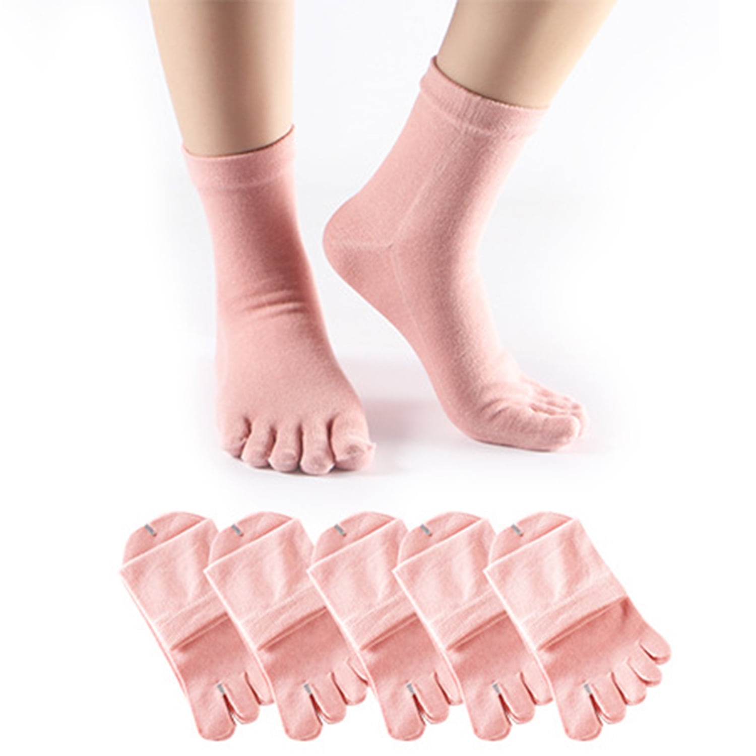 6 Pairs Women's Toe Socks Cotton Five Toe Finger Socks Toe Separator ...