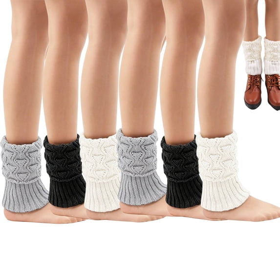6 Pairs Womens Boot Socks, Winter Warm Knit Cuffs Leg Warmers Gifts