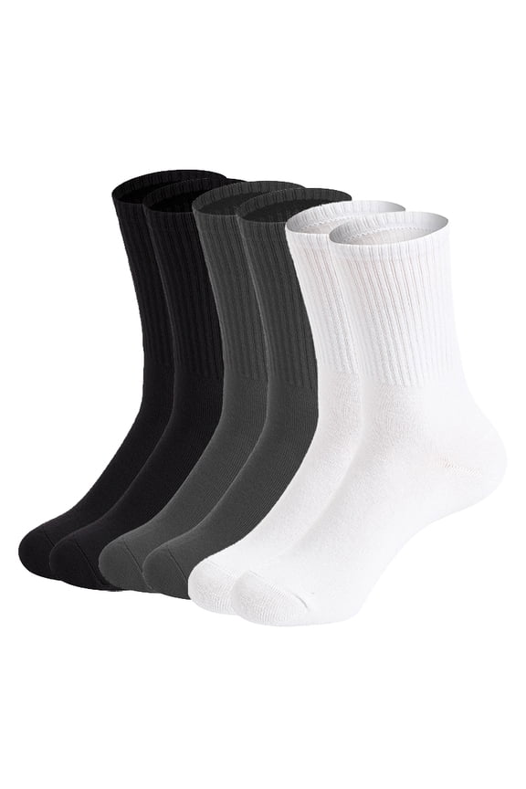 6 Pairs Womens Crew Socks Size 6-11 - Lightweight Thin Casual Socks for Women, Breathable Cotton Blend Calf Length Socks Birthday Valentine's Day Christmas Gift for Mom Sisters Besties