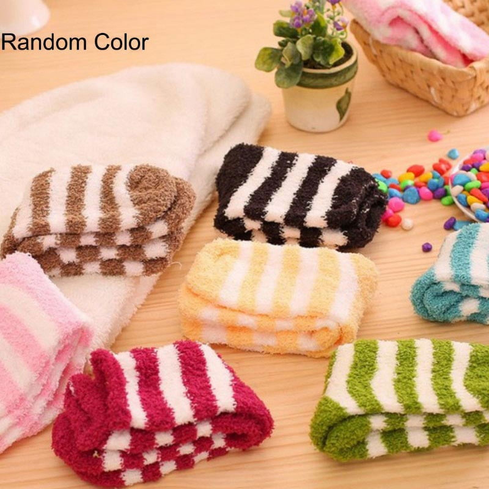 6 Pairs Womens Fluffy Socks Warm Winter Warm Soft Fluffy Bed Socks ...