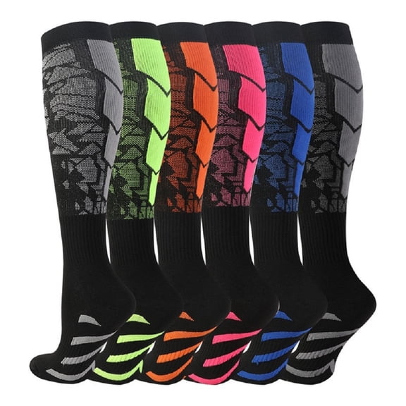 6 Pairs Womens Knee High Socks, Best Support for Nurses, Running, Athletic,Flight Travel, L/XL