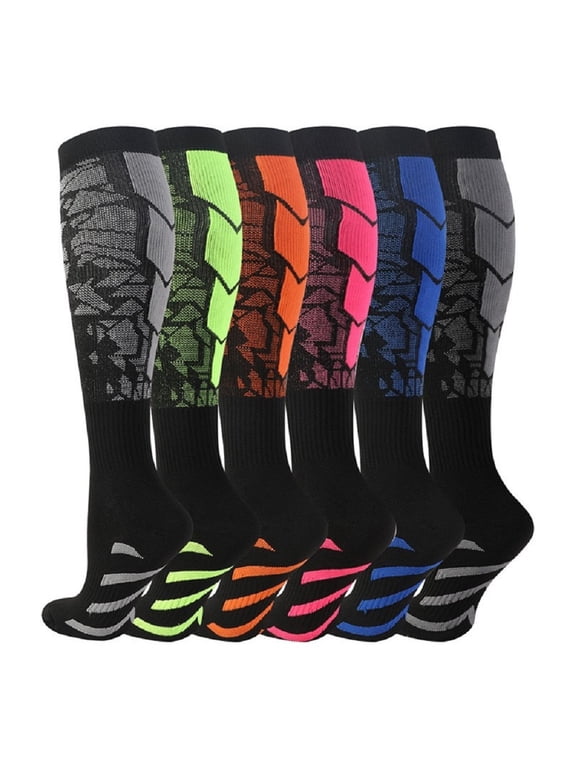 6 Pairs Womens Knee High Socks, Best Support for Nurses, Running, Athletic,Flight Travel, S/M