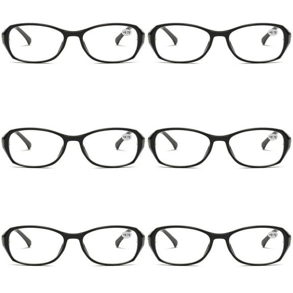 6 Pairs Womens Ladies Blue Light Blocking Reading Glasses Readers for Reading Paper work +0.75