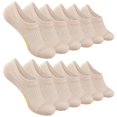 thumbnail image 1 of 6 Pairs Womens Men Invisible Trainer Socks Soft Breathable Sneaker Ankle Socks, 1 of 13