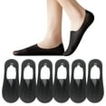 thumbnail image 1 of 6 Pairs Womens Socks Nylon Non Slip Low Cut Invisible Liner Footies Thin Socks Lightweight Socks, 1 of 9