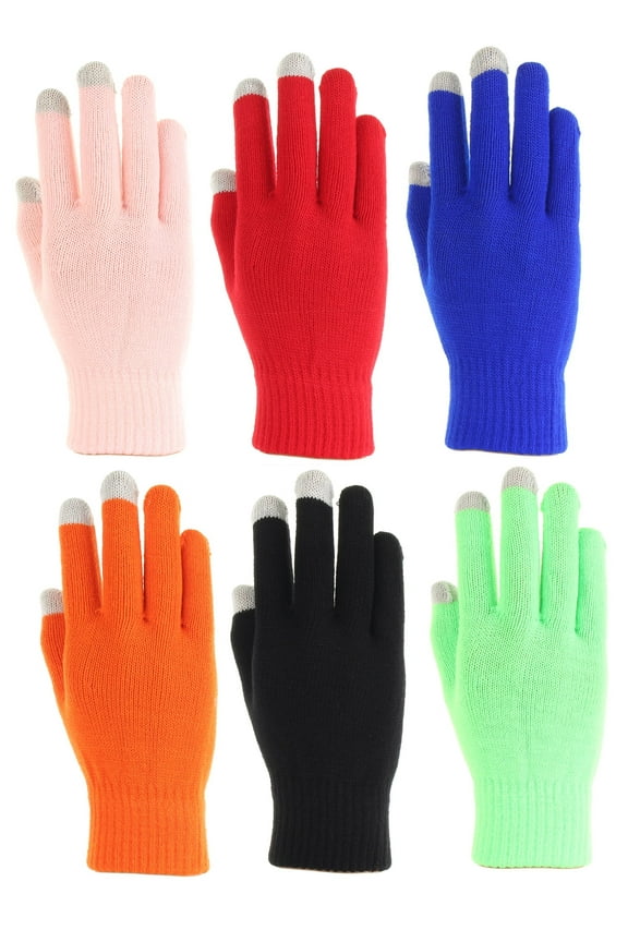6 Pairs,Womens Touch Screen Winter Gloves, Texting Gloves