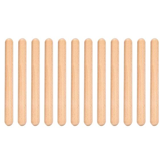 6 Pairs Wood Claves Musical Percussion Instrument Rhythm Sticks Children Toy