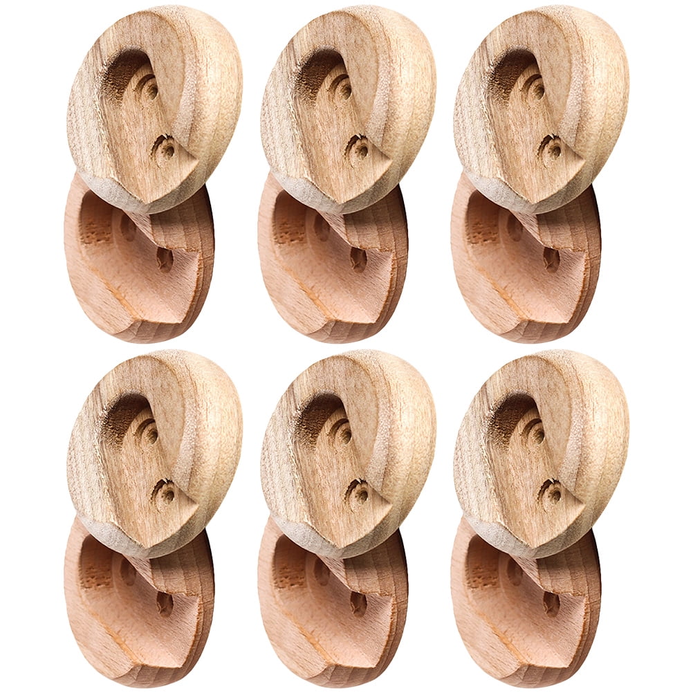 6 Pairs Wooden Clothes Pole Seats Drapery Rods Curtain Holder for