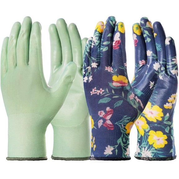 6 Pairs Working Gloves For Men & Women Gardener Weeding Digging Raking Pruning Green & Black Large