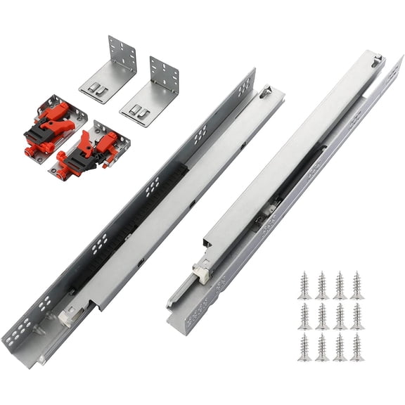 6 Pairs of 12 Inch Undermount Soft Close Drawer Slides Full Extension Concealed Drawer Rails with Mounting Screws,3D Locking Device and Brackets