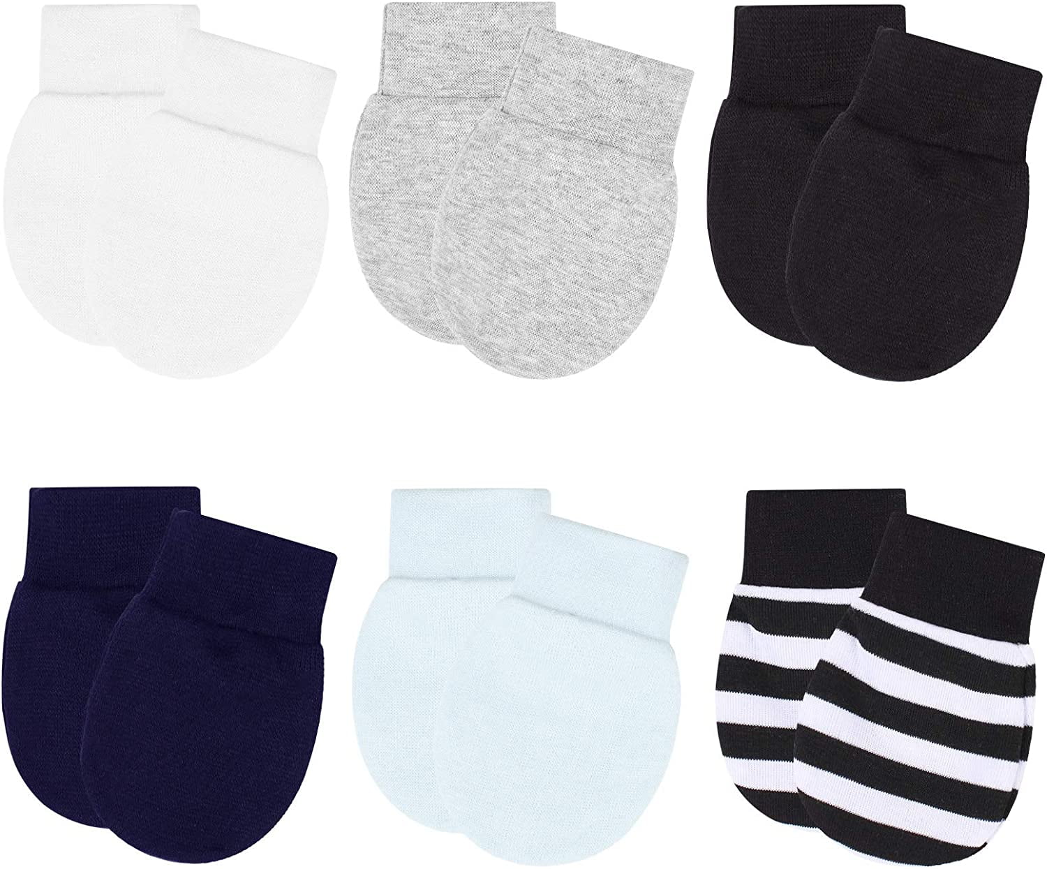 6 Pairs of Baby Antiscratch Mittens Comfortable No Scratch Mittens
