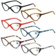thumbnail image 1 of 6 Pairs of Classic Cat Eye Reading Glasses for Women Blue Light Blocking Retro Readers, Ladies Plastic Spring Hinge Presbyopia Glasses Frame, 1 of 8