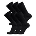 thumbnail image 1 of 6 Pairs of Diabetic Cotton Neuropathy Crew Socks (Black, Sock Size 10-13, Fits US Men's Shoe Size 10-11.5), 1 of 6