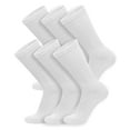 6 Pairs of Diabetic Cotton Neuropathy Crew Socks (White, Sock Size 10