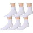 thumbnail image 1 of 6 Pairs of Kids Sports Ankle Socks, Wholesale Bulk Pack Athletic Sock for Girls and Boys, by excell (White, 4-6), 1 of 2