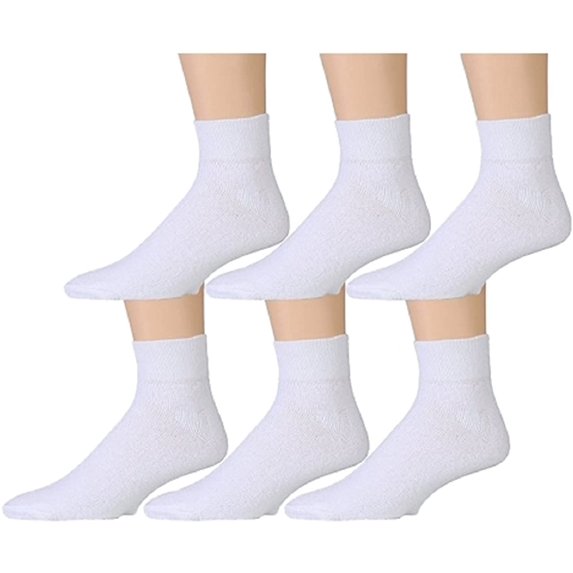 6 Pairs of Kids Sports Ankle Socks, Wholesale Bulk Pack Athletic Sock for Girls and Boys, by excell (White, 4-6)