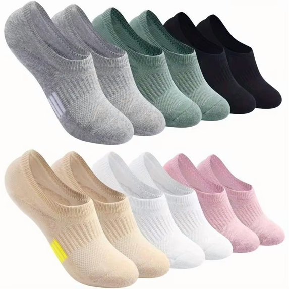 6 Pairs of Men's and Women's Summer Large Size Simple Boat Socks Invisible Socks Casual Sports Shallow Mouth Short Socks.