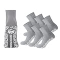 thumbnail image 1 of 6 Pairs of Non-Skid Diabetic Cotton Quarter Socks with Non Binding Top (Gray, Sock Size 13-15), 1 of 7