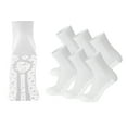 thumbnail image 1 of 6 Pairs of Non-Skid Diabetic Cotton Quarter Socks with Non Binding Top (White, Sock Size 13-15), 1 of 7