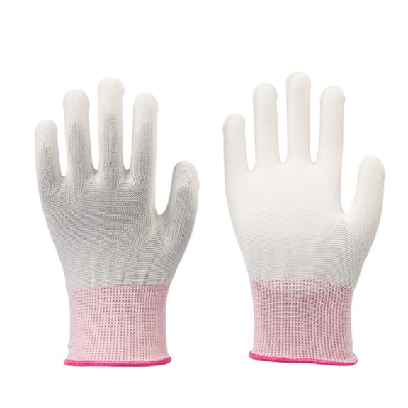 6 Pairs of One-Size-Fits-All PU Coated Palm Gloves - Dust-Free Anti-Slip Protection for Electronic Work