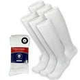 thumbnail image 1 of 6 Pairs of Over The Calf Diabetic Knee High Cotton Socks (White - 6 Pairs, Fit Men's Shoe Size 10-12), 1 of 4