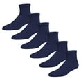 thumbnail image 1 of 6 Pairs of Premium Women’s Navy Soft Breathable Cotton Ankle Socks, Non-Binding & Comfort Diabetic Socks (Fits Shoe Size 6-10), 1 of 3