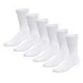 thumbnail image 1 of 6 Pairs of Premium Women’s White Soft Breathable Cotton Crew Socks, Non-Binding & Comfort Diabetic Socks (Fits Shoe Size 6-11), 1 of 6