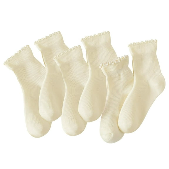 6 Pairs of Ruffle Socks Women, Cute Ruffle Ankle Socks