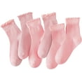 thumbnail image 1 of 6 Pairs of Ruffle Socks Women, Ruffle Turn-Cuff Casual Cute Girl Ruffle Socks Breathable Cool Ruffle Ankle Socks, 1 of 13