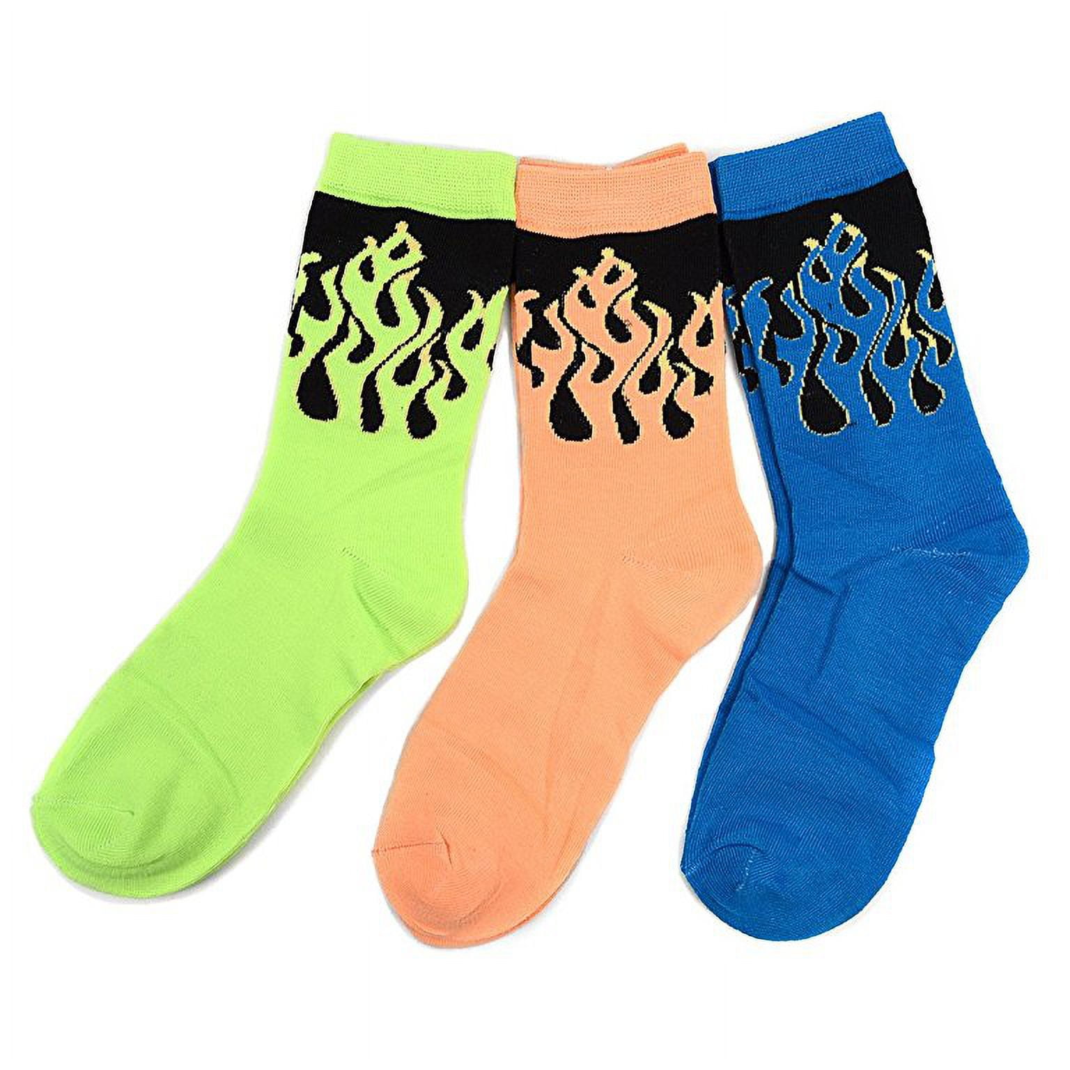 6 Pairs of Women’s Colored Flame Crew Socks