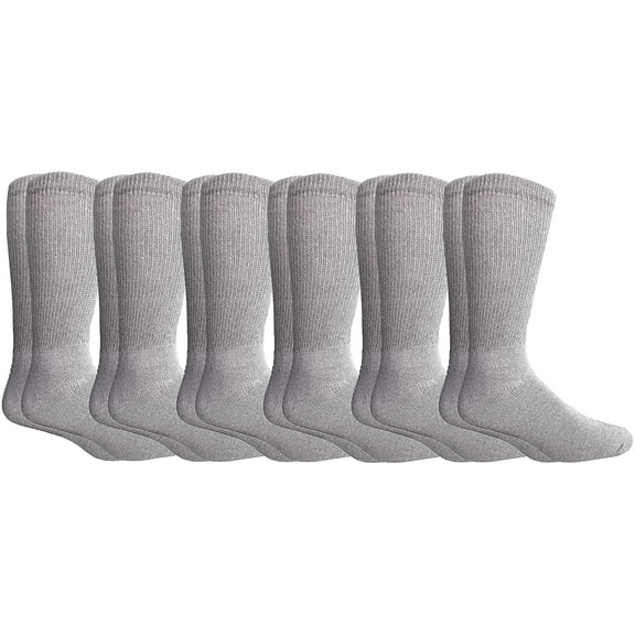 6 Pairs of Yacht & Smith Women Value Pack of Ring Spun Cotton Crew Diabetic, Nephropathy Socks