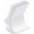 thumbnail image 1 of 6 Pairs white Crew socks for Women size 7-10with Combed Cotton Moisture Wicking Breathable Performance, 1 of 3