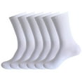 thumbnail image 1 of 6 Pairs white Crew socks for Women size 7-10with Combed Cotton Moisture Wicking Breathable Performance, 1 of 2