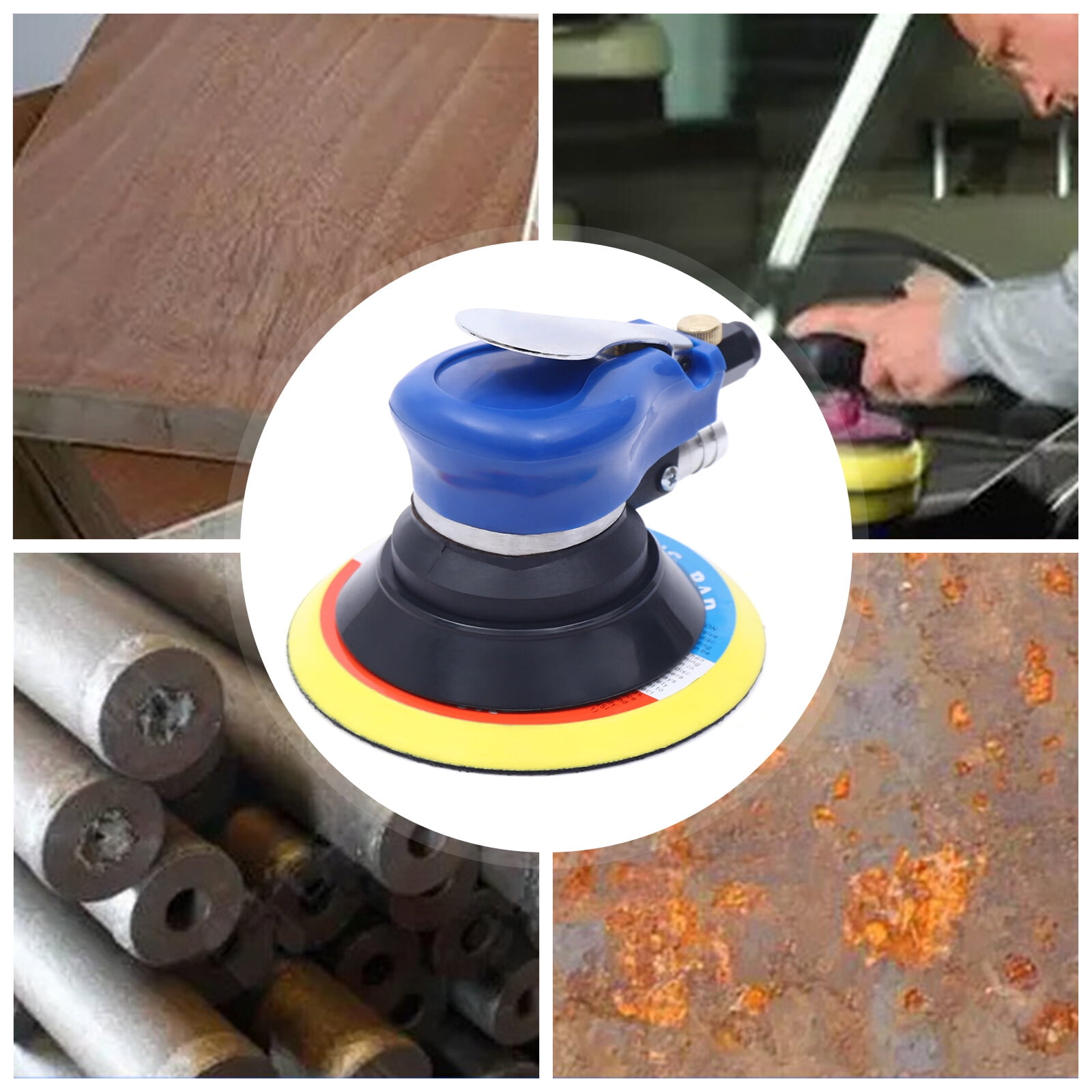 6'' Palm Air Sander Random Orbital Auto Body orbit DA Sander Tools 10000 RPM for Rust Removal
