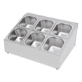 thumbnail image 1 of 6 Pan Spice Rack Shelf Stainless Steel Organizer Stand Store Seasoning Jam Sauce Rack, 1 of 12