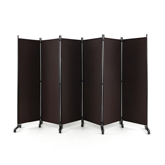 6 Panel 57 Feet Tall Rolling Room Divider on Wheels