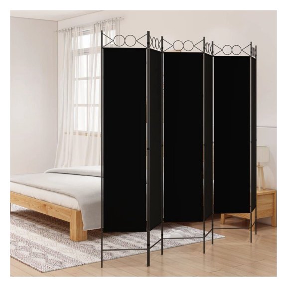 6-Panel Black 94.5"x78.7" Fabric