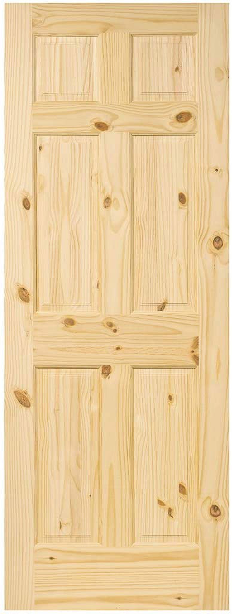 6 Panel Colonial Double Hip Knotty Pine Interior Door Slab (30X80