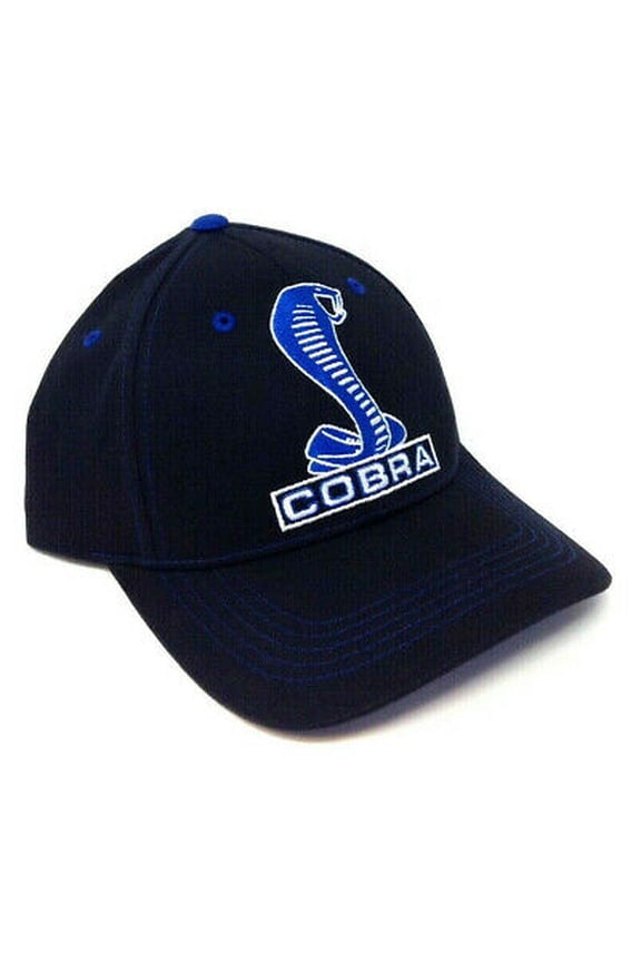 Ford Mustang Cobra Black Embroidered Curved Bill Adjustable Hat