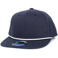 thumbnail image 1 of 6 Panel Flat Brimmed With Rope Snapback Adjustable Cotton Trucker Hat Cap, 1 of 1