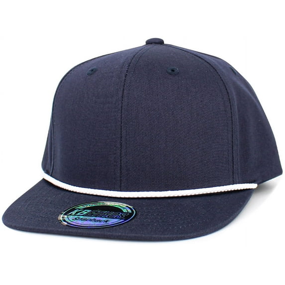 6 Panel Flat Brimmed With Rope Snapback Adjustable Cotton Trucker Hat Cap