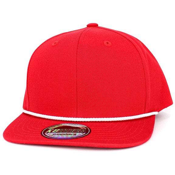6 Panel Flat Brimmed With Rope Snapback Adjustable Cotton Trucker Hat Cap