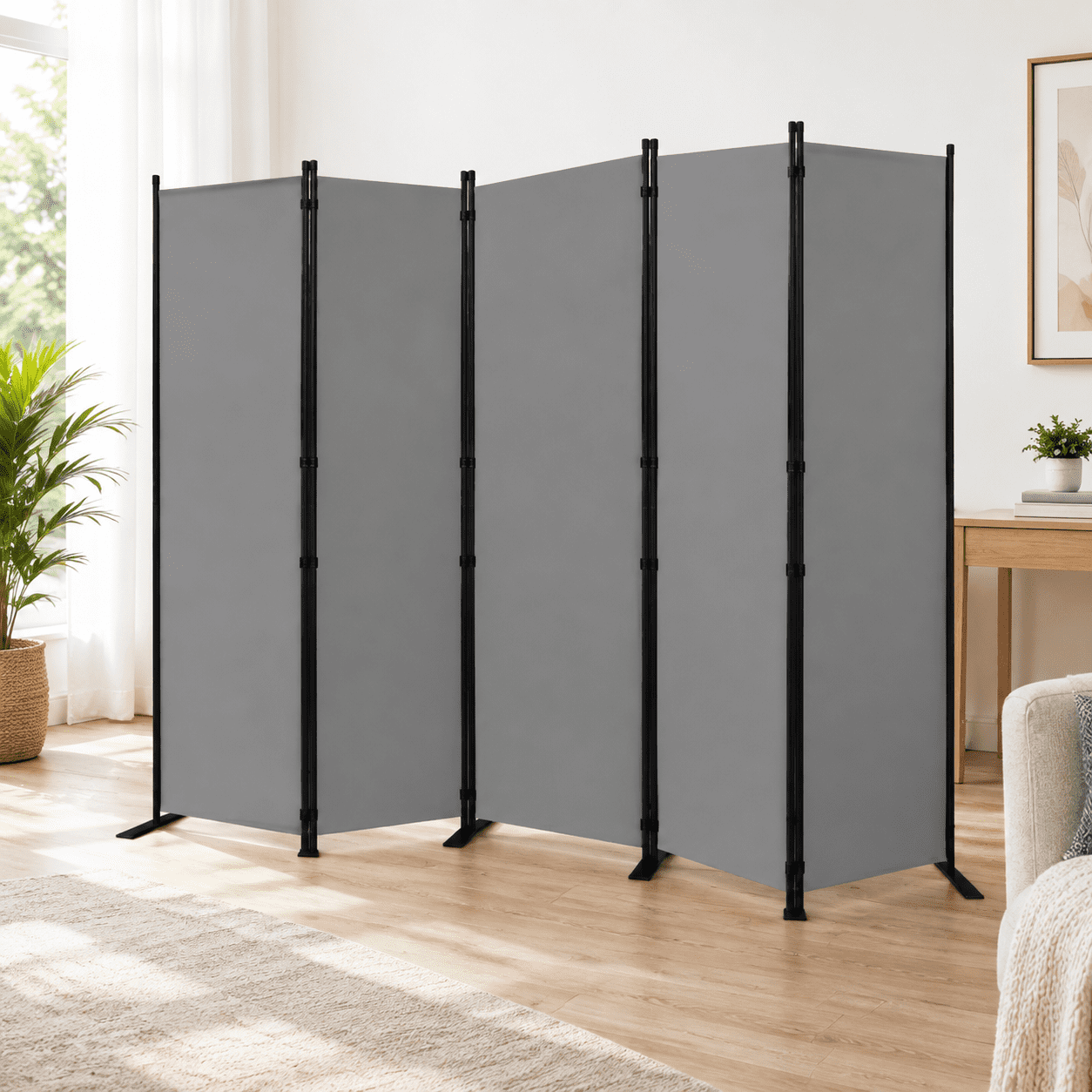 6 Panel Folding Screen 11ft W X 6ft H Partition Room Divider - Walmart.com
