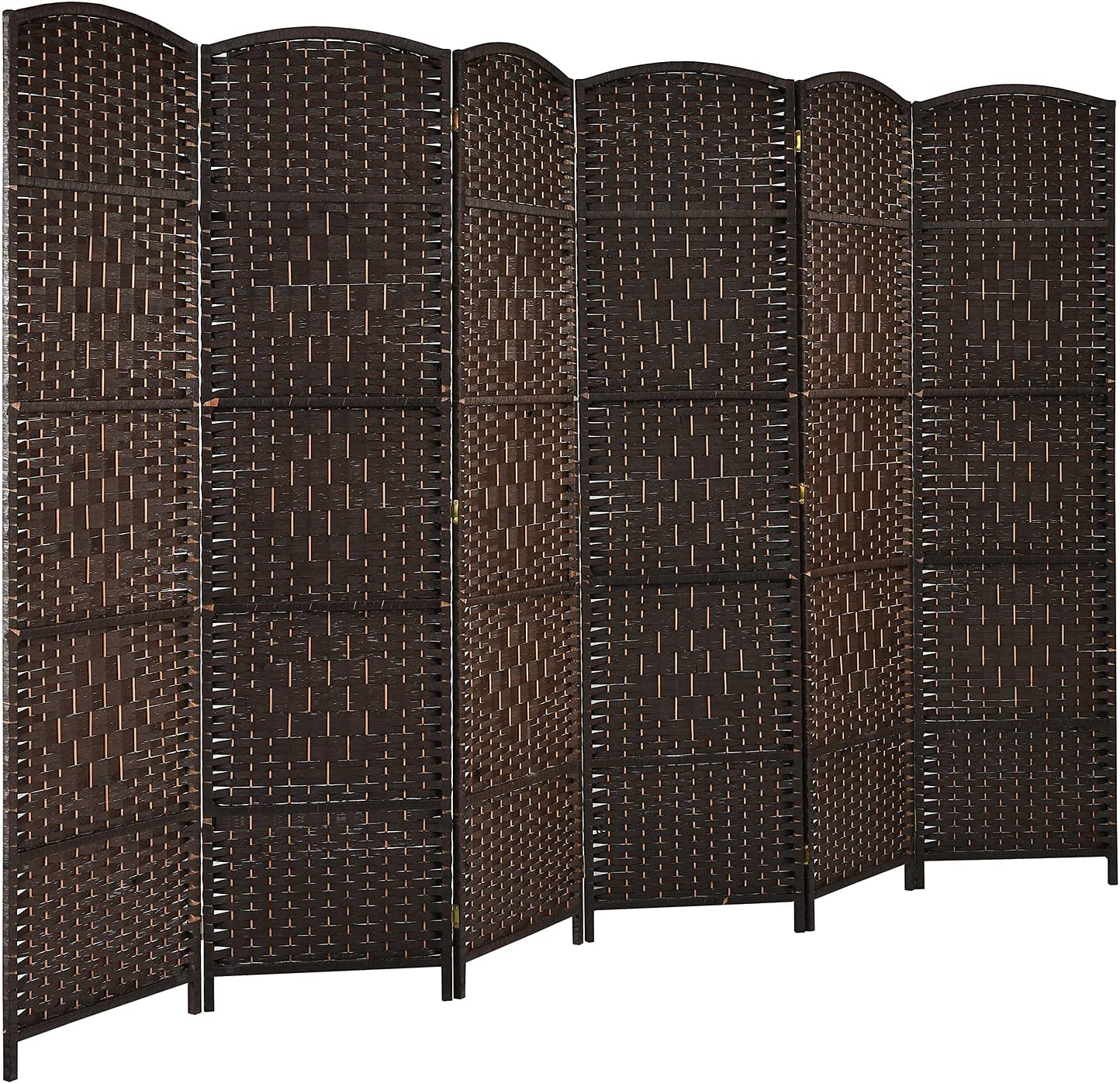 6 Panel 6 Ft Tall Room Divider, Freestanding Wood Partition Room