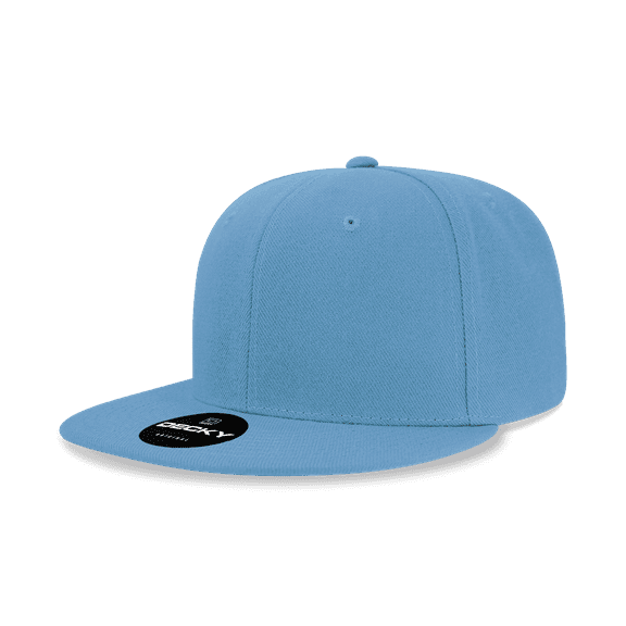 Decky 6020 6 Panel High Profile Structured Acrylic/Polyester Snapback Hat-Sky Blue
