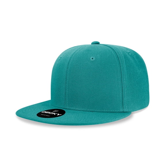 Decky 6020 6 Panel High Profile Structured Acrylic/Polyester Snapback Hat-Teal