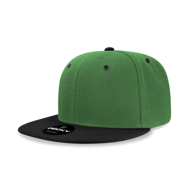 Decky 6020 6 Panel High Profile Structured Acrylic/Polyester Snapback Hat-Kelly/Black