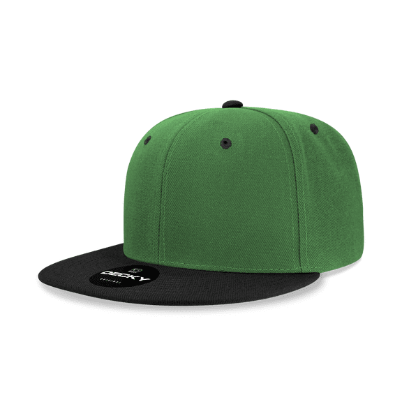 Decky 6020 6 Panel High Profile Structured Acrylic/Polyester Snapback Hat-Kelly/Black