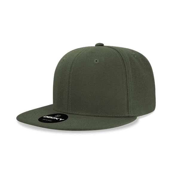 Decky 6020 6 Panel High Profile Structured Acrylic/Polyester Snapback Hat-Olive